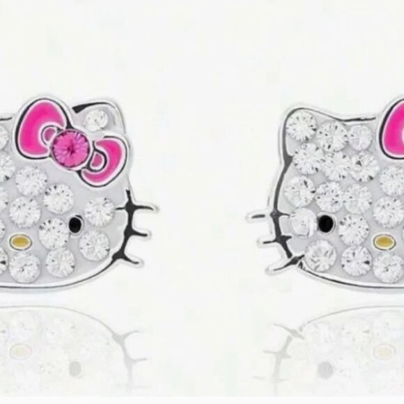 Hello Kitty Silver and Pink Earrings NWT - Picture 2 of 5